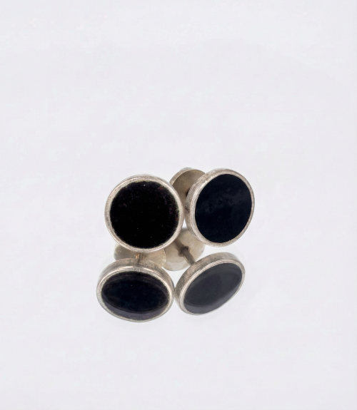 Пусеты «Круглые» Черные